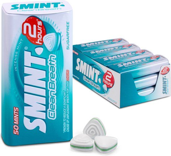 Smint Clean Breath Intense Mint Suikervrij - 12 x 50 mints