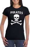 Bellatio Decorations Piraten Piraten verkleed t-shirt - zwart - dames - piraat - kleding - Verkleedkleding XL