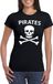 Bellatio Decorations Piraten Piraten verkleed t-shirt - zwart - dames - piraat - kleding - Verkleedkleding XL