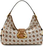 GUESS Camden Shoulder Bag Cognac Logo bruine