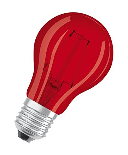 OSRAM Lamps OSRAM LED decoratieve lamp met E27 lampvoet, rood, 3000 K, 2,50W, vervanger voor 15W gloeilamp, transparant, LED STAR DECO CLASSIC A, verpakking van 6