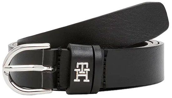 Tommy Hilfiger Essential TH Monogram Leather Belt Black