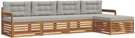 vidaXL Acacia Hout 5-zits Loungeset Natuurlijk en Lichtgrijs