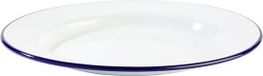 APS Enamelware Bord "enamelware", ø26 x h2 cm, wit/blauw, set van 2 stuks