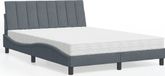 Maison Exclusive - Lit avec matelas « Hanko » gris foncé 140 x 200 cm, velours