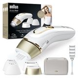 Braun IPL Silk Expert Pro 5 PL5358 Ontharingsapparaat voor dames, zichtbare ontharing, ontworpen in Duitsland, Venus scheerapparaat, 4 opzetstukken, alternatief voor laser ontharing, wit/goud