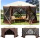 Gazebo Tente moustiquaire, 3 x 3 mètre, tente de camping pliable avec 6 côtés et fenêtres en maille, sac de transport, piquets de sol, grandes tentes d'ombrage pour le camping, l'utilisation dans le jardin et la cour