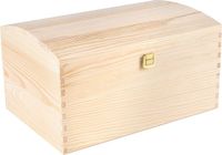 Creative Deco Grote Doos Schatkist Opbergkist Houten | 34,5 x 25 x 19,2 cm | met Deksel | Kerst, Kerstmis Cadeau