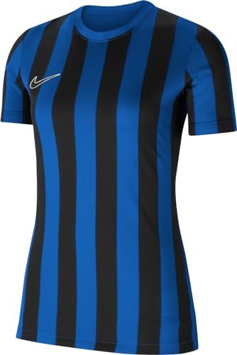 Nike Dames Short Sleeve Top W Nk Df Strp Dvsn Iv Jsy Ss, Koningsblauw/Zwart/Wit., CW3816-463, XS