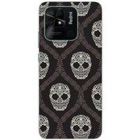Xiaomi Redmi 10C Floral skull bedrukt siliconen hoesje