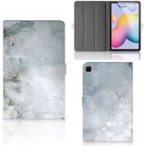 B2Ctelecom Book Case voor Samsung Galaxy Tab S6 Lite (2022) - Kunstleer/Siliconen/TPU - Schilderij/Effen kleur - Grijs