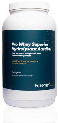 fittergy Pro whey superior hydrolysate aardbei 1000g