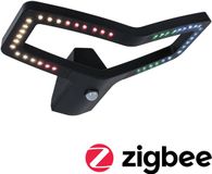 Paulmann Alara LED-wandarmatuur voor buiten Smart Home Zigbee 3.0 Schemergestuurde bewegingsmelder IP44 hoekig 375x270 mm RGBW+ 10W 450lm 230V Antraciet Metaal