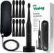 Vitolog - Brosse à dents électrique sonique - Noir - 8 brossettes de remplacement - IPX7 - Chargement USB