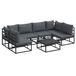 vidaXL Banc de jardin - Set - 7 - pièces - Noir - Aluminium