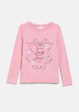 s.Oliver - T-shirt met glitterprint voor meisjes, roze, maat 116/122