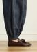 Manfield Dames Donkerbruine Leren Loafers met Kwastjes - Maat 40