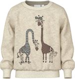 NAME IT NMMDENSON LS NREG SWE BRU XNOOS Jongens Sweater - Katoen - Lange mouw - Ronde hals - Regular Fit - Peyote Melange - Maat 104