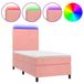 vidaXL Boxspringbed met matras en LED-verlichting, fluweel, roze, 80x200 cm