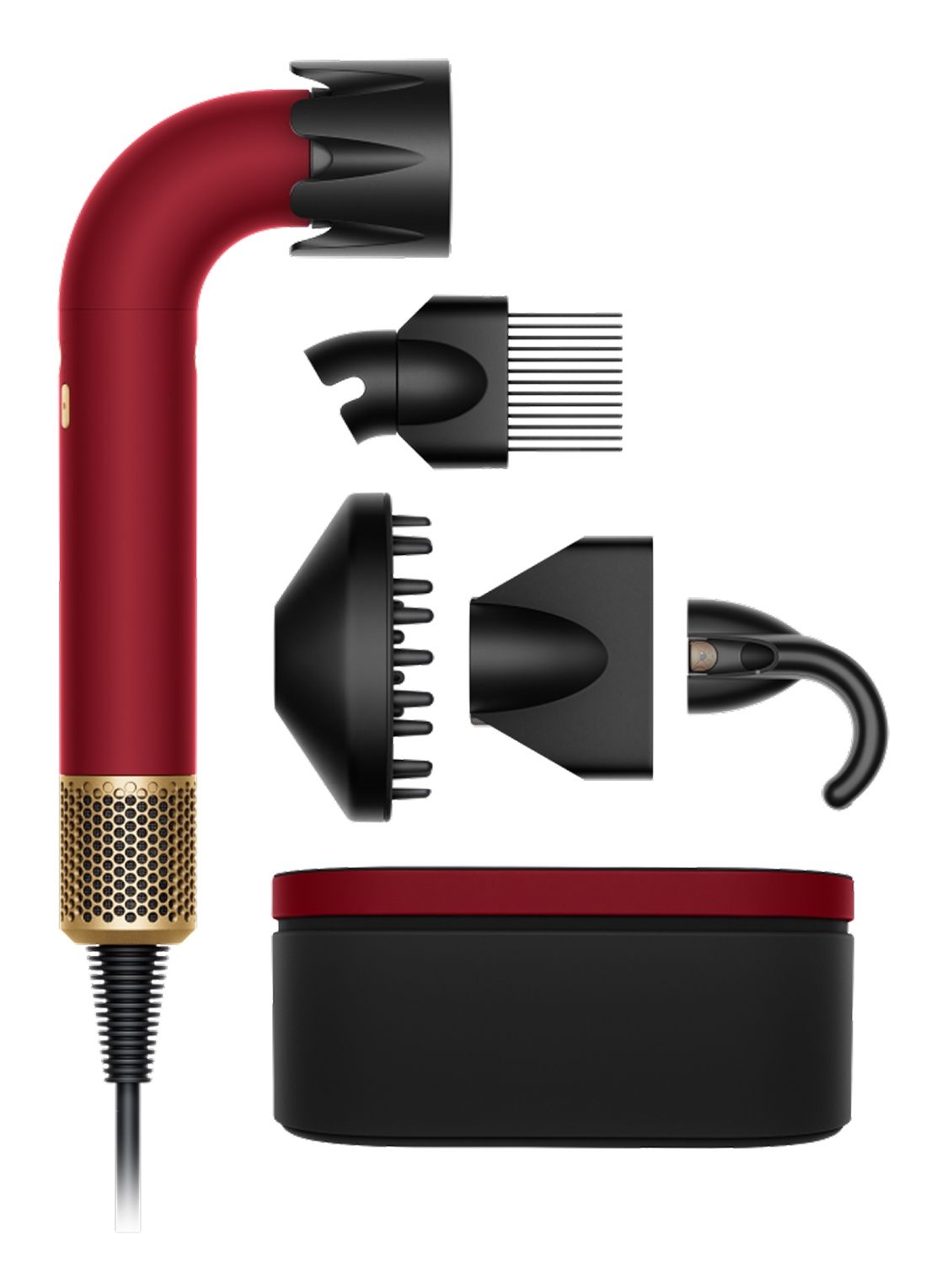 Dyson Supersonic R Curly + Coily Föhn Zwart, Goud, Rood
