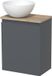 Maxaro Toiletmeubel met waskom | 41 cm Donkergrijs Greeploos front Mat wit Solid surface waskom Lichtbruin eiken blad