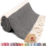 Bazaar Anatolia Turkse handdoeken badhanddoeken 77x38 strandhanddoeken oversized Boho boerderij badkamer decor lakens sportschool zwembad bruidsmeisje cadeau sneldrogende handdoek (zwart)