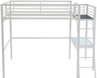 Vente-unique Hoogslaper metaal wit 140 x 190 cm