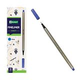 D.RECT Fineliner-set, blauw, 12 stuks, fijne pen met 0,4 mm punt voor dagelijkse schrijf- en schoolbenodigdheden