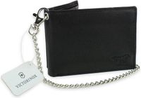 Safekeepers - Billfold Portemonnee Heren Leer Zwart met Ketting