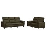 vidaXL - Bankstel - 2 - pcs - Leger - Groen - Kunst - Suède - Leer