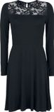Rotterdamned Rockanje - Long Lace Winter Dress Dames Midi-jurk - zwart - S