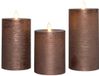 Anna's Collection bougie LED rechargeable effet flamme rustique set 7,5 cm bronze 3 pièces