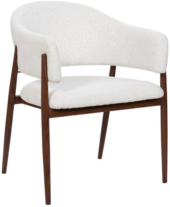 DÉJA Living Eetkamerstoel Dénia - Beige/Walnoot - Set van 2