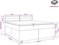 vidaXL Boxspringbed met matras Donkerbruin 140 x 190 cm Stof