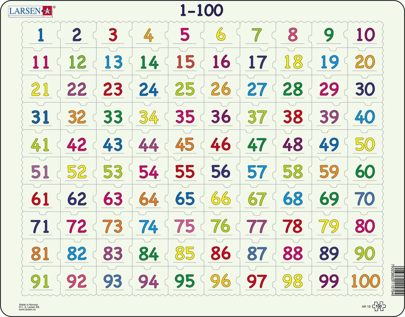 Larsen Maxi Leren Tellen Puzzel - 100 Stukjes - 3+ Jaar