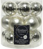 Decoris Kleine kerstballen - 18x st - zilver - D4 cm - glas - kerstversiering