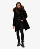 Superdry Fuji Jas Met Capuchon En Imitatiebont Dames Zwart
