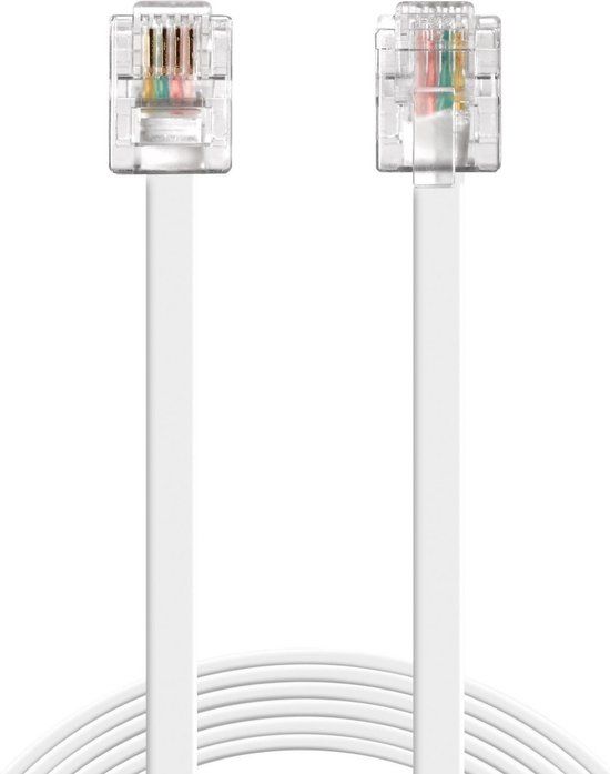 Sandberg - Telephone Cable - RJ11 to RJ11 - 5 m - White