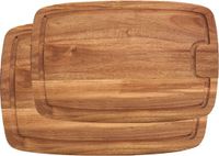 Zeller 2x planchettes à découper rectangulaires en acacia avec rainure à jus 32/40 cm