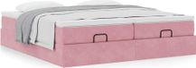 Maison Exclusive - Cadre de lit ottoman avec matelas rose 200x200 cm velours