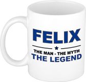 Bellatio Decorations naam cadeau mok - Felix - man myth legend - koffiemok - 300 ml - collega - vaderdag