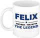 Bellatio Decorations naam cadeau mok - Felix - man myth legend - koffiemok - 300 ml - collega - vaderdag
