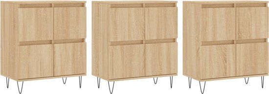 vidaXL Dressoir Sonoma Eiken Bewerkt Hout