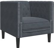 vidaXL Fauteuil Chesterfield-stijl fluweel donkergrijs