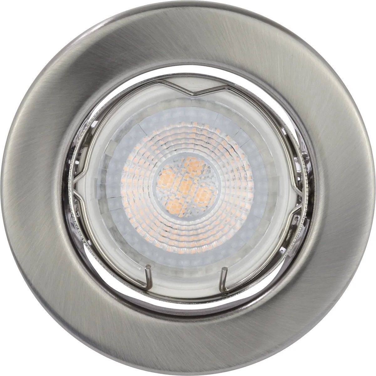 NORDLUX 3-pack Canis Downlight Rond Kantelbaar 4,9W LED GU10 Brushed Nickel Dimbaar IP20 - inbouwspots koel wit licht