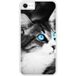 Apple Siliconen hoesje compatibel met iPhone SE 2020, Apple iPhone SE 2022 Blauwe kattenogen