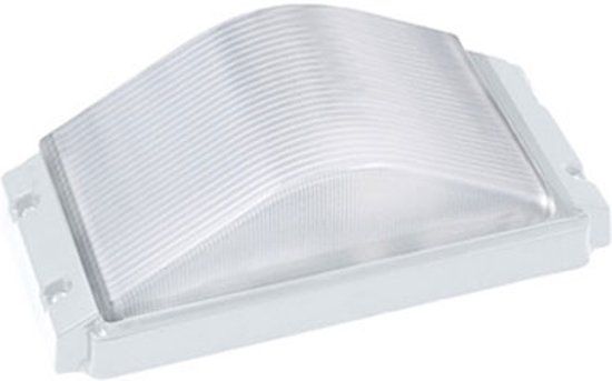 BES LED Buitenlamp - Ovalas - Wand - Aluminium Mat Wit - E27 - Rechthoek - 130cm - IP54