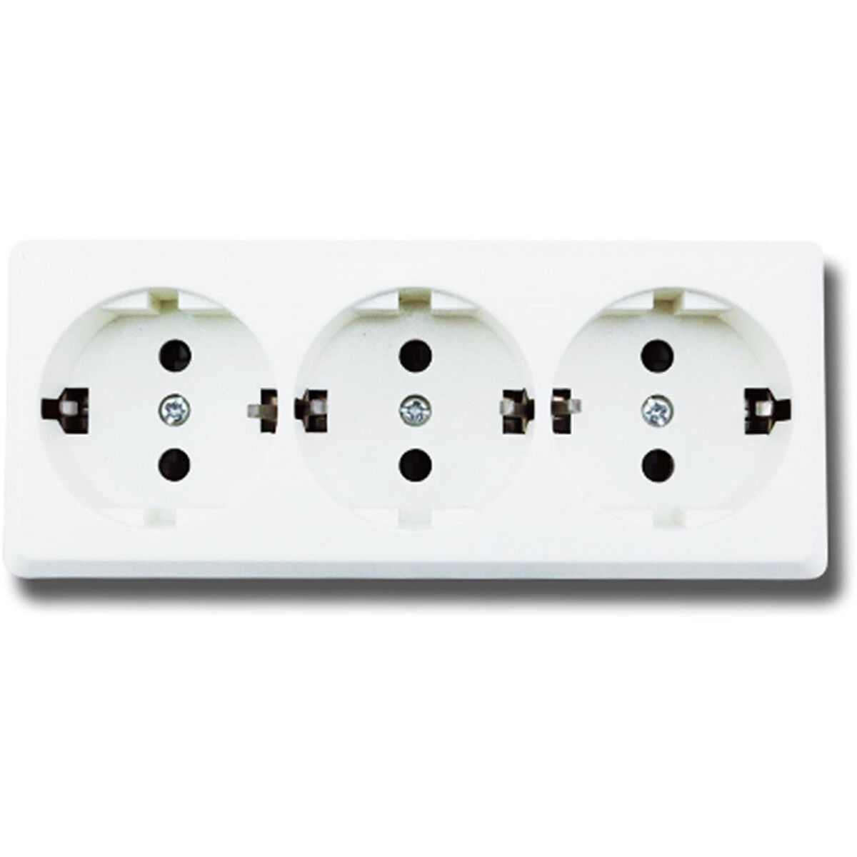 BES LED Wandcontactdoos - Aigi Kuta - Opbouw - 3-voudig - Randaarde - Wit