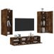 Maison Exclusive - Mur de salon, 5 pièces, placage chêne fumé, bois composite