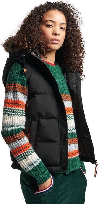 Superdry Vintage Everest Faux Fur Vest Zwart S Vrouw